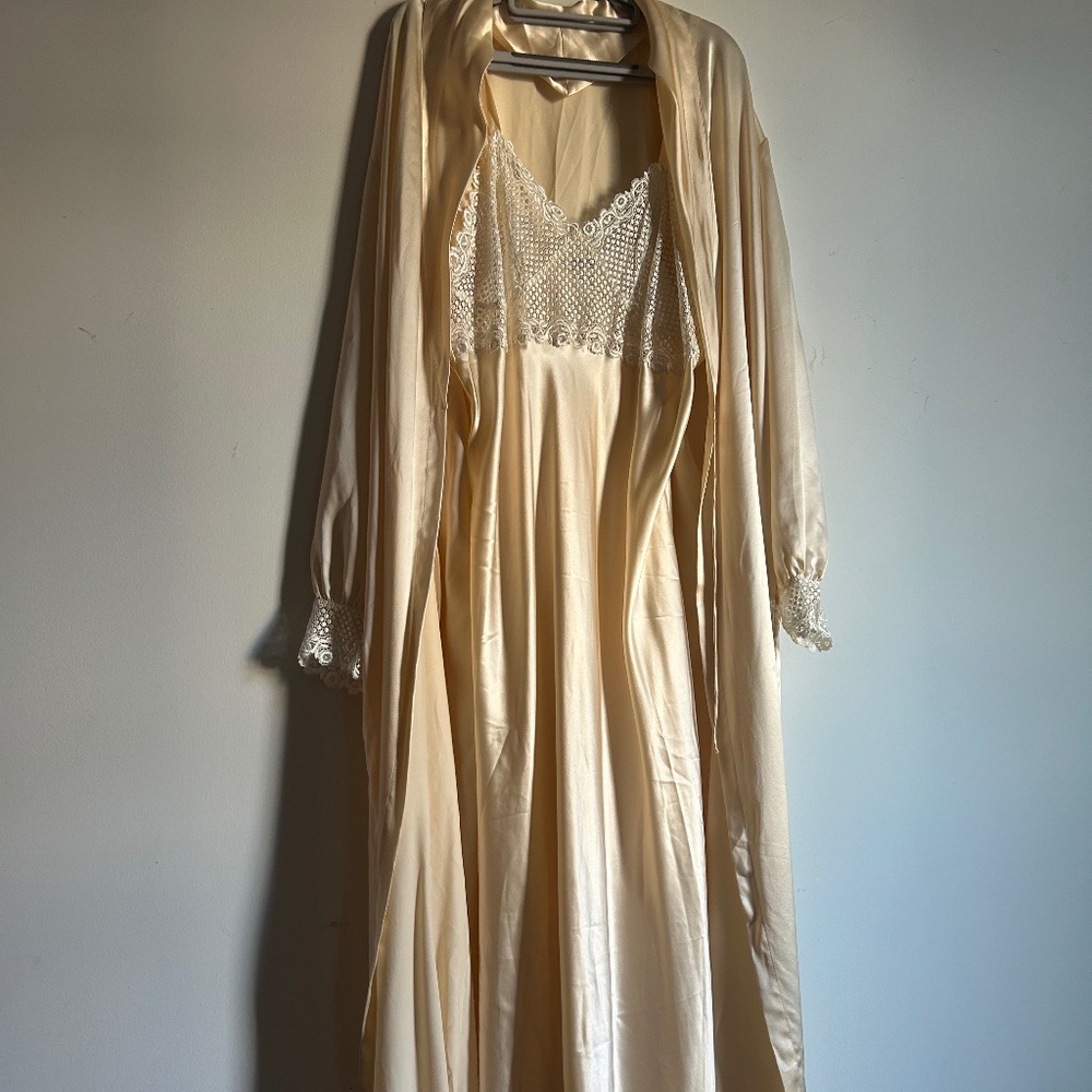 Vintage Italian Silk nightgown with robe
